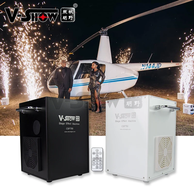 V-Show 4pcs With Flightcase 750W Remote Control Cold Spark Fountain Stage Effect Machine For Wedding