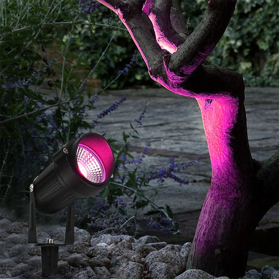 3W/6W Ground Lighting Black Square Adjustable Angle Up Down Light Spot Garden Led Spike Light