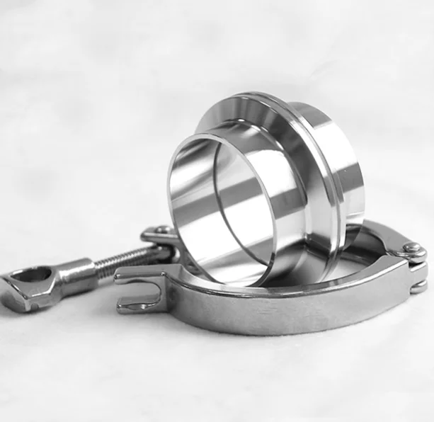 XB sanitary Stainless Steel Tri Clamp Ferrule Union Set (2x Weld Ferrule + 1 x Clamp + 1 x Gasket)