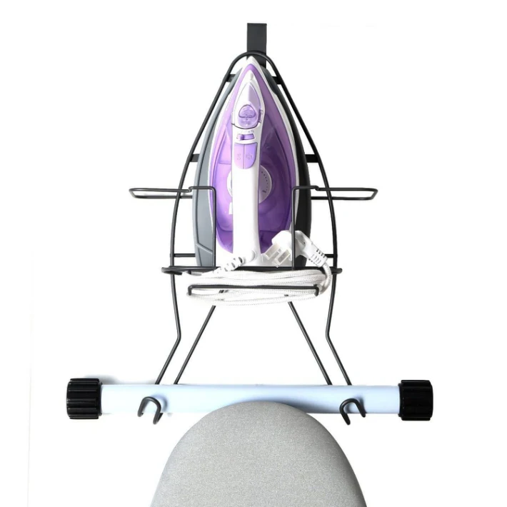 Wholesale Over the Door Metal Wire Ironing and Board Holder Storage Rack Bathroom Organizer