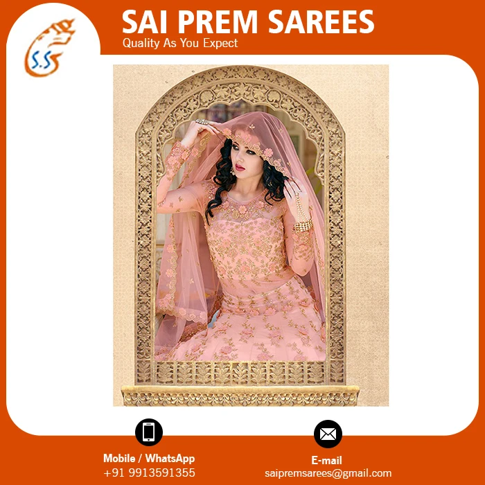 Women Wedding Embroidered Net Fabric Dress Supplier