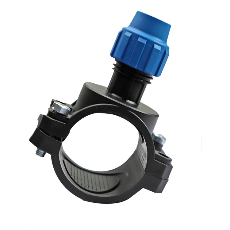 Wholesale HDPE Fittings Saddle Clamp Pipe Fitting Black Plastic Saddle Clamp For Pe Pipe Drip irrigation system