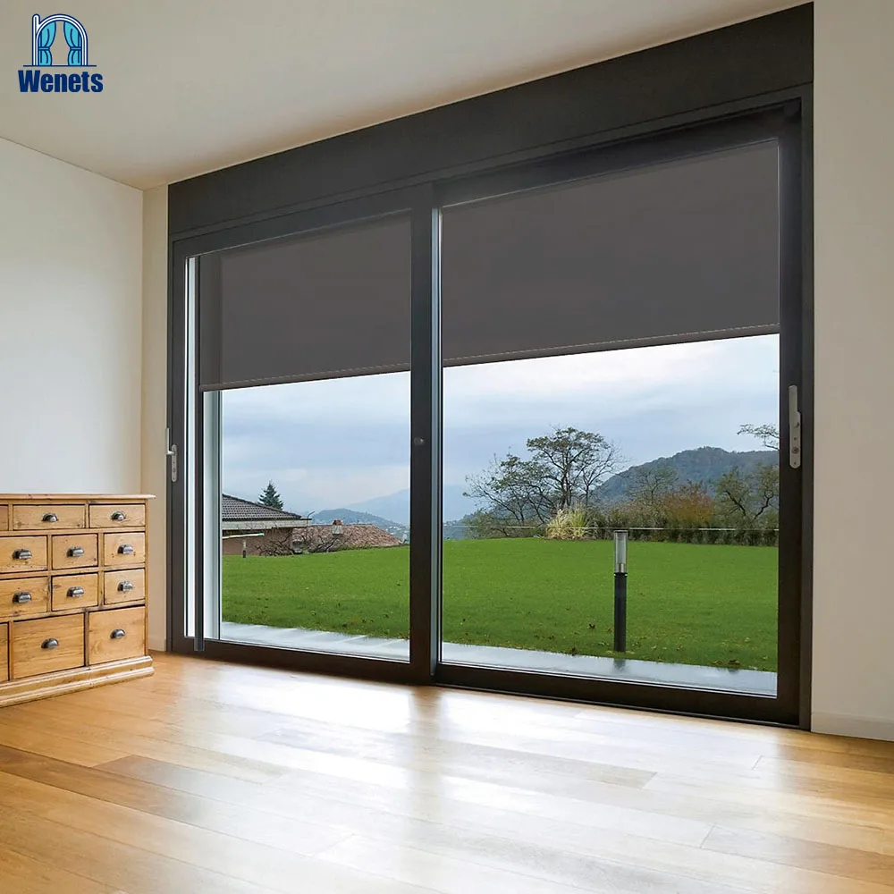 Motorized customized fireproof side screens high quality waterproof outdoor curtain roller blind