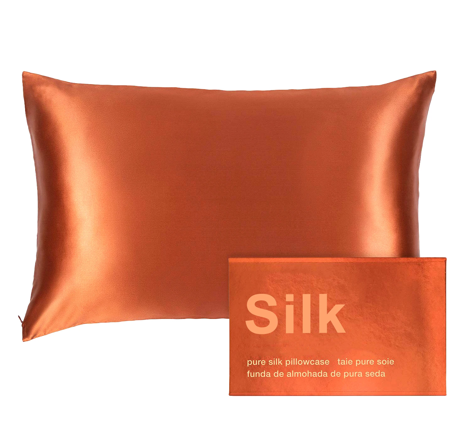 wholesale custom made envelope style white soft silk pillowcase mulbery-silk pillowcases with zipper  packaging with logo