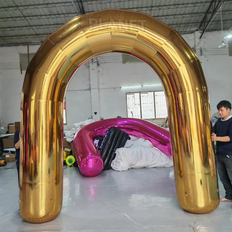 Hot Selling Commercial Wedding Party Decoration Reflective PVC Mirror Ball Arch Inflatable Mirror Ball Archway Entrance
