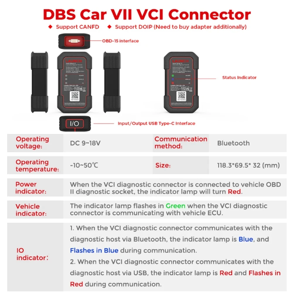 Запуск X431 DBScar 7 DBScar7 Bluetooth BT разъем VII Код сканер с поддержкой Doip CAN FD CANFD протокол
