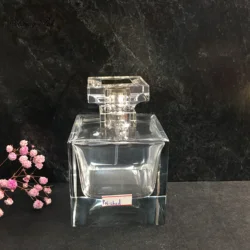 IN STOCK Custom Logo Luxury Square Transparent Perfume Lids Zamac Perfume Bottle Caps