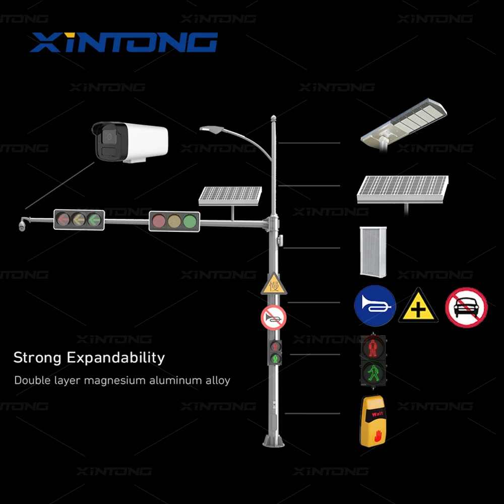 XINTONG  High Quality 300mm RYG Traffic Light 3-Aspect Full Ball Led Traffic Signal Lights