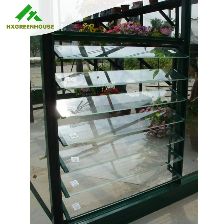 New style greenhouse aluminum glass louver windows side manual louver panels for greenhouse ventilation