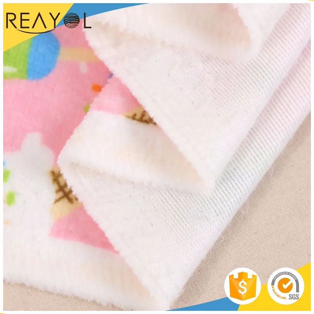  Китайские товары мягкая тканая 100% Полиэстеровая норковая короткая плюшевая ткань с принтом для игрушек