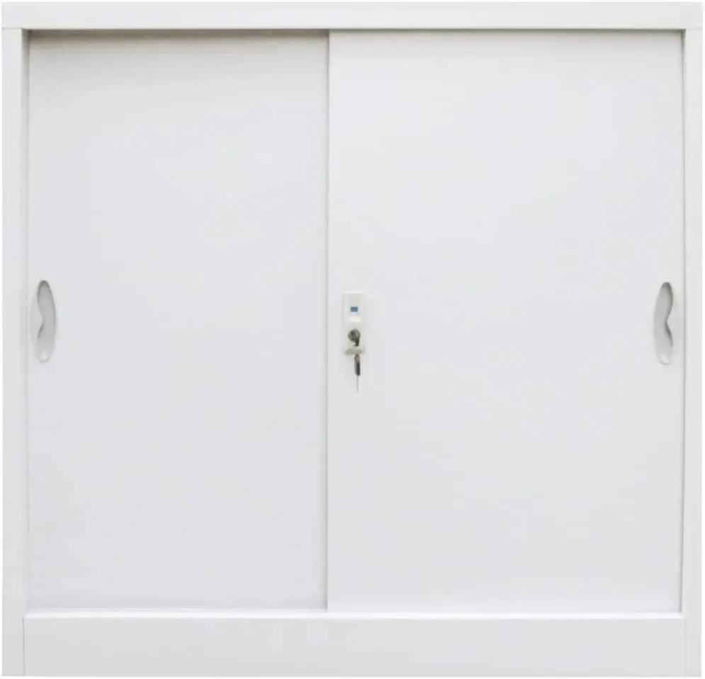 Office Cabinet with Sliding Doors Filing Sideboard Storage Cabinet with an Adjustable Shelf Easy Assembly Durable Metal Gray