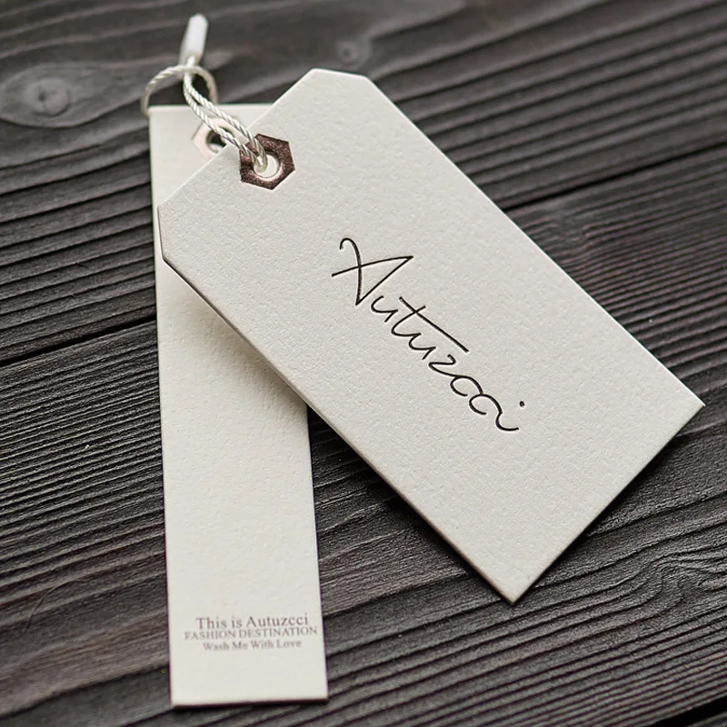 Cheap wholesale custom design paper card swing garment hang customs clothing tags