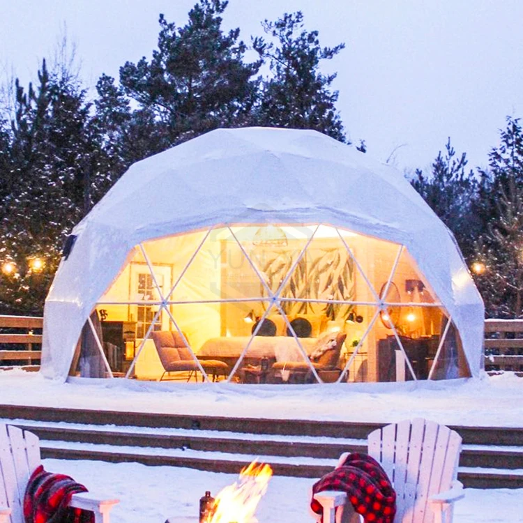 Poland Snow Proof 20ft Igloo Ball Tent Winter Luxury Glamping Geodesic Dome House With Insulation