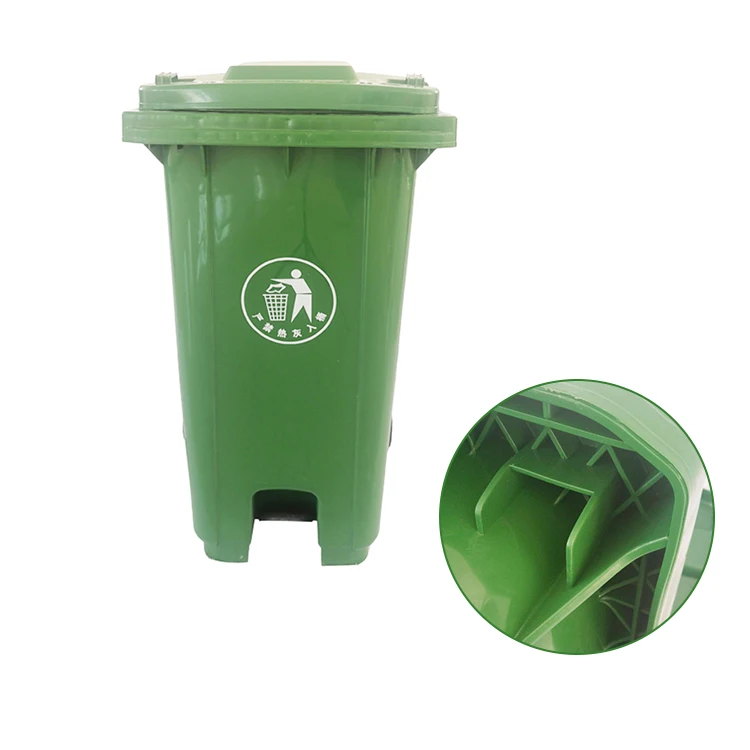 Trash Can Outdoor Large 240L Sanitation Trailer Classified Plastic Trash Can 120 Liters Step On Trash Can