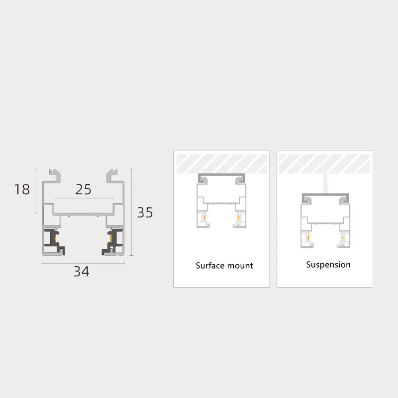 
POWERGEAR PRO-N310 Robust single circuit track system 2021 new trend aluminium high quality multi function LED track light rail 