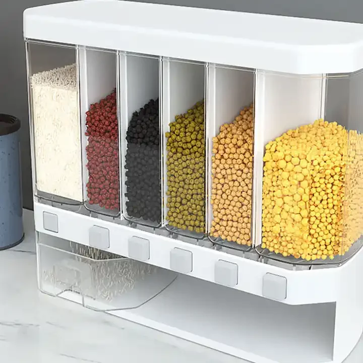 Food Storage Box top Plastic cereal Dispenser Storage Box Kitchen Food Grain Rice Container