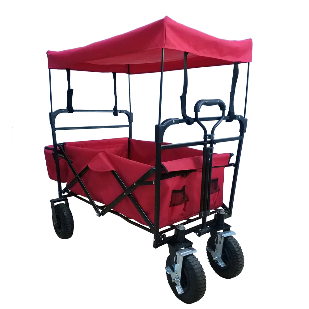 
Pneumatic wheel foldable wagon cart with break and cover 