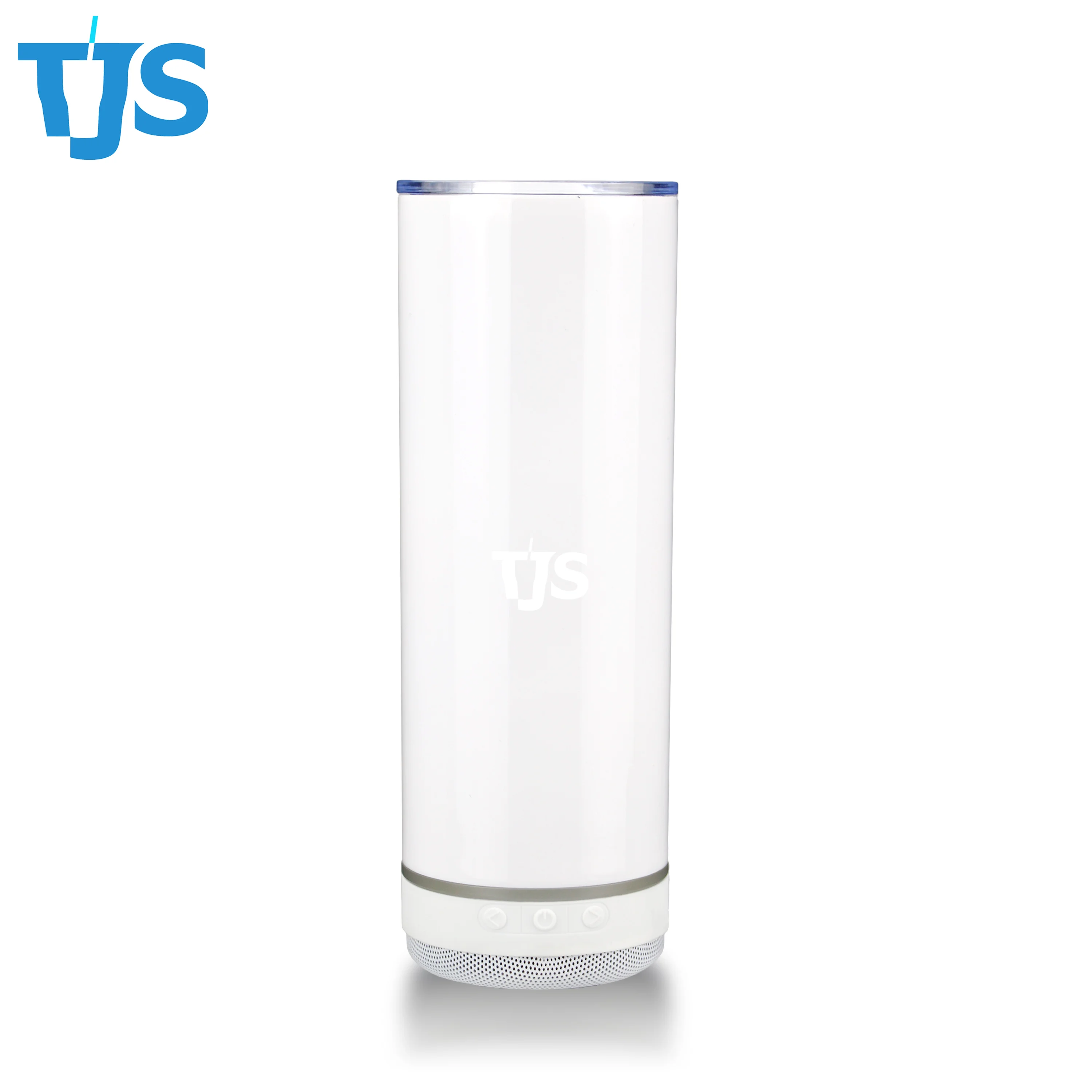 Latest Blank Sublimation Speaker Tumblers Heat Press Wireless Smart Music Player Mugs White Box Double Wall Stainless Steel ABS