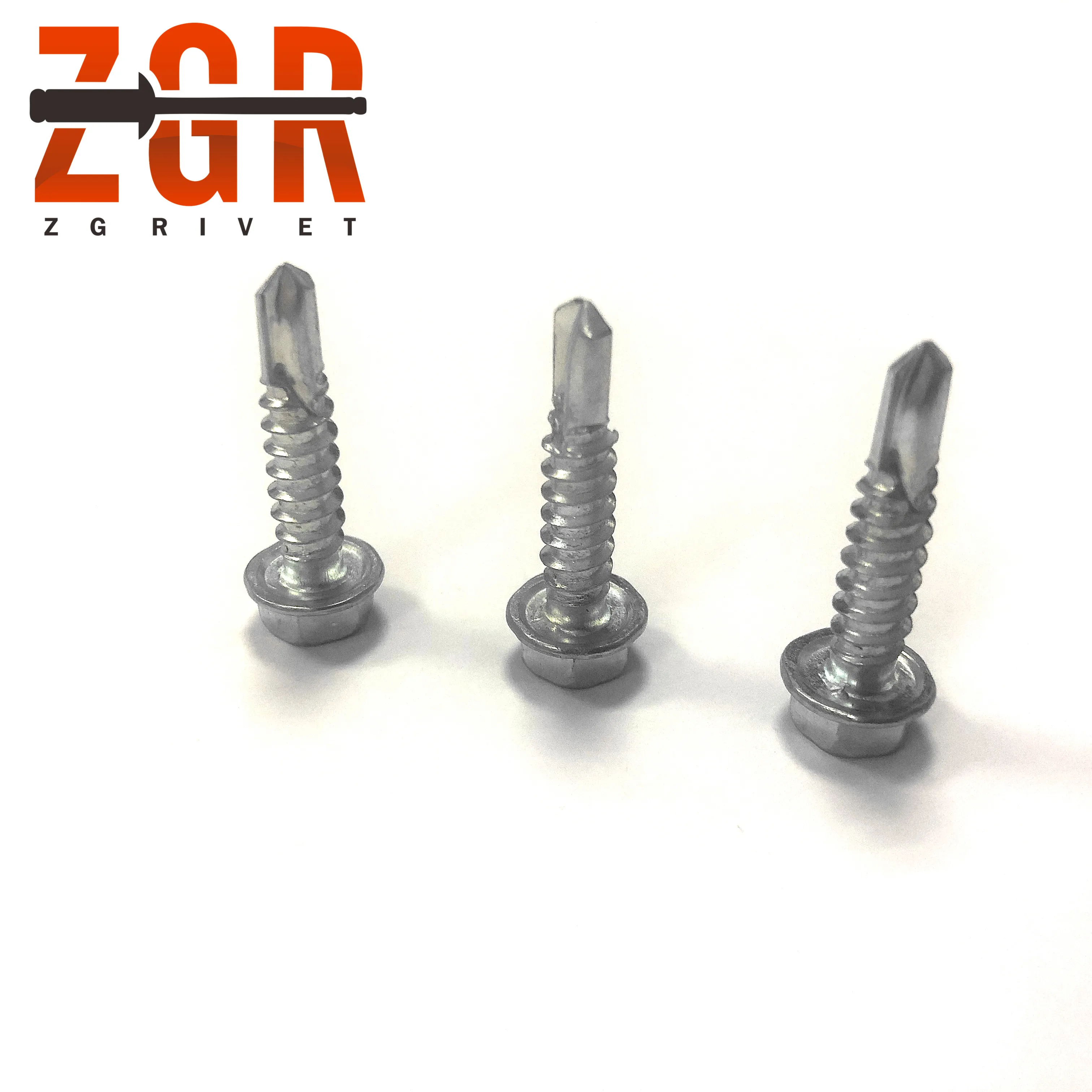 Tianjin Factory No washer Zinc Plated Hex head Stainless Steel Self Drilling Screw Hexagon Roofing Screw