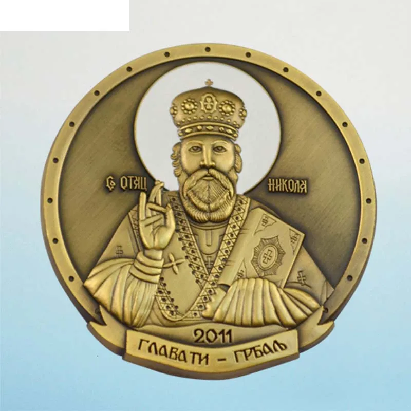 Silver Buddha promotion gifts army sea coins die hit cast old man coins