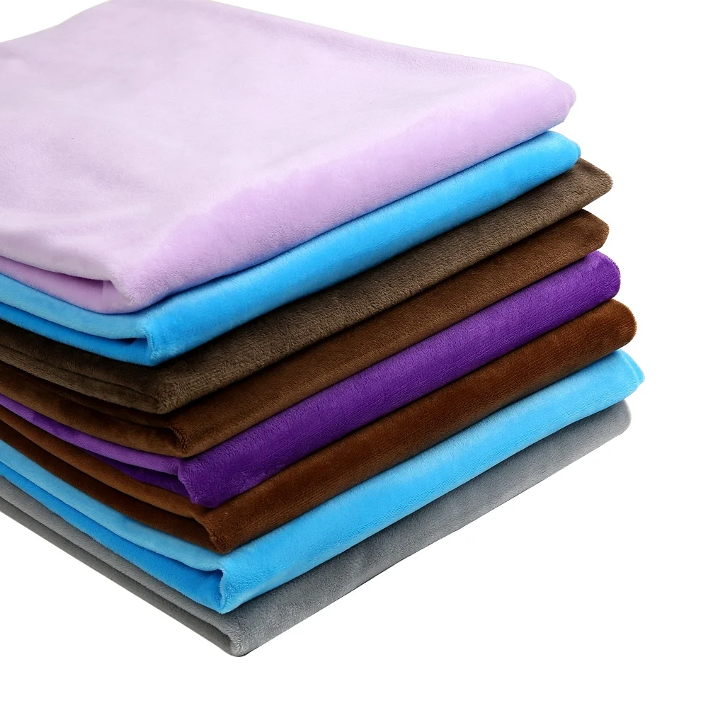 High Quality 1.5mm 101 Colors Short Pile Soft  PV Plush Fleece Faux Fur Fabric for Toys Pillows