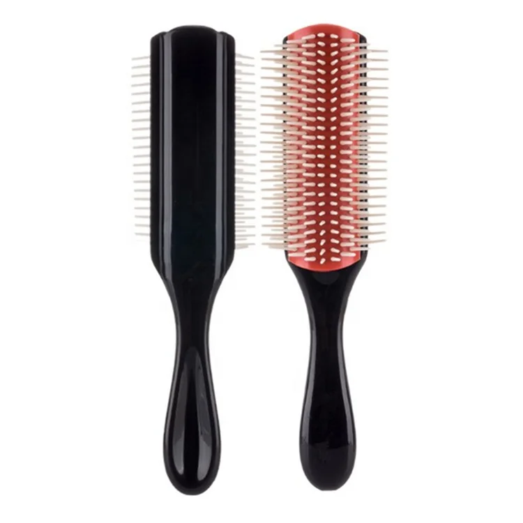 Hot Sell Detachable Air Cushion 9-Row Straight Wide Tooth Shower Custom Hair Comb Denman Hair Brush
