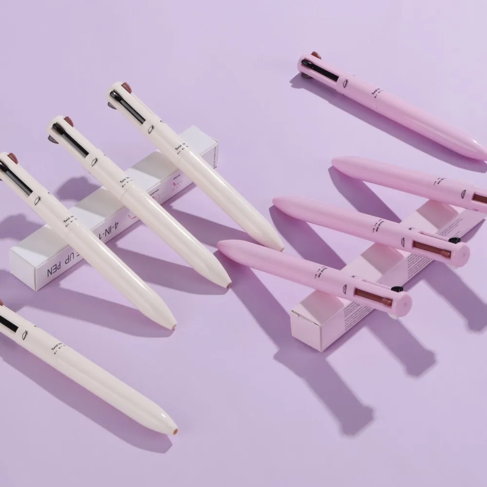 Waterproof 4-in-1 Makeup Pen Private Label Long Lasting Vegan Multi Function Eyeliner Highlighter Lipliner Eyebrow Pencil
