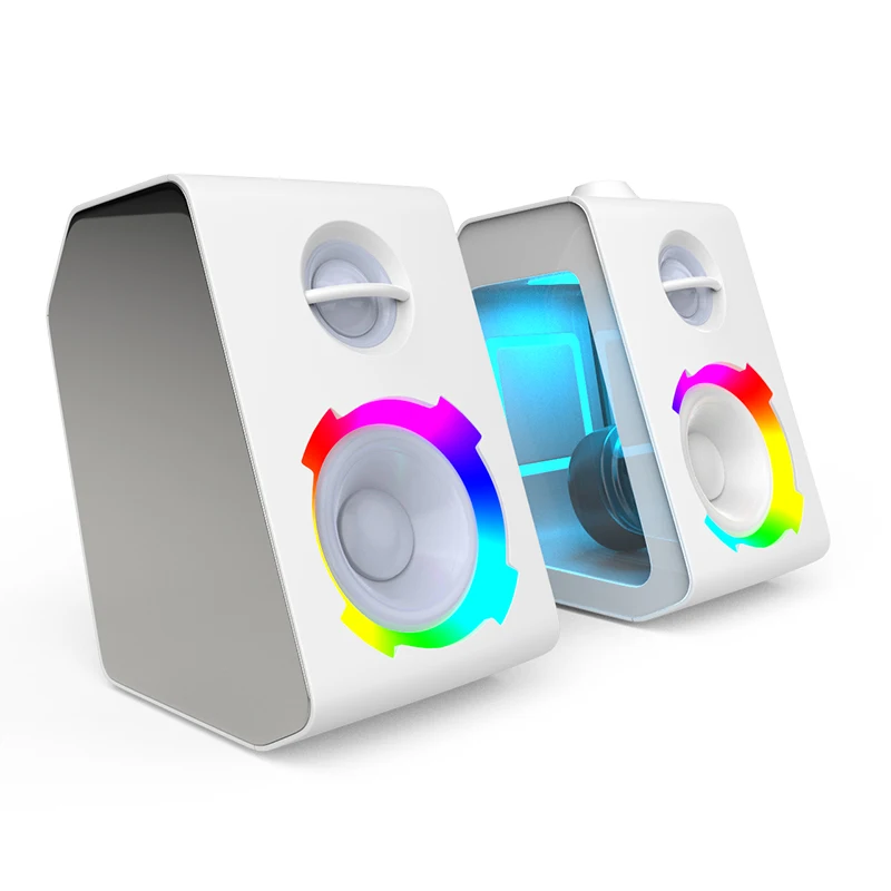 Лучшие продажи двойной RGB игровой динамик с прозрачным объемным звуком активный для компьютера