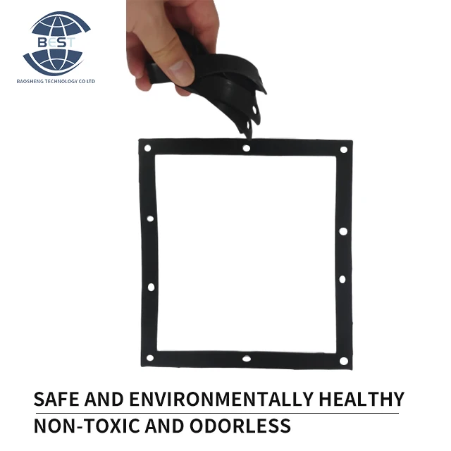 Support non-standard customized fireproof high elasticity rectangular nitrile rubber mat with hole for industrial