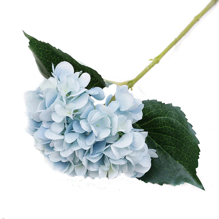 Wholesale High Quality Faux Hydrangea Flower Decor Bulk White Real Touch Latex Silk Hydrangea Artificial Flower for Wedding