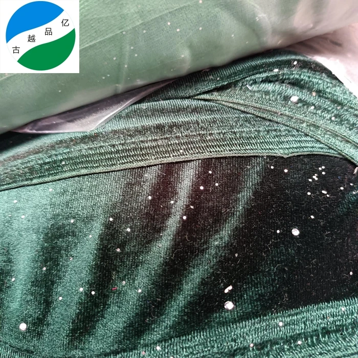 2023 new knit korea velvet print gold stamping fabric 100%polyester ready goods stock lot