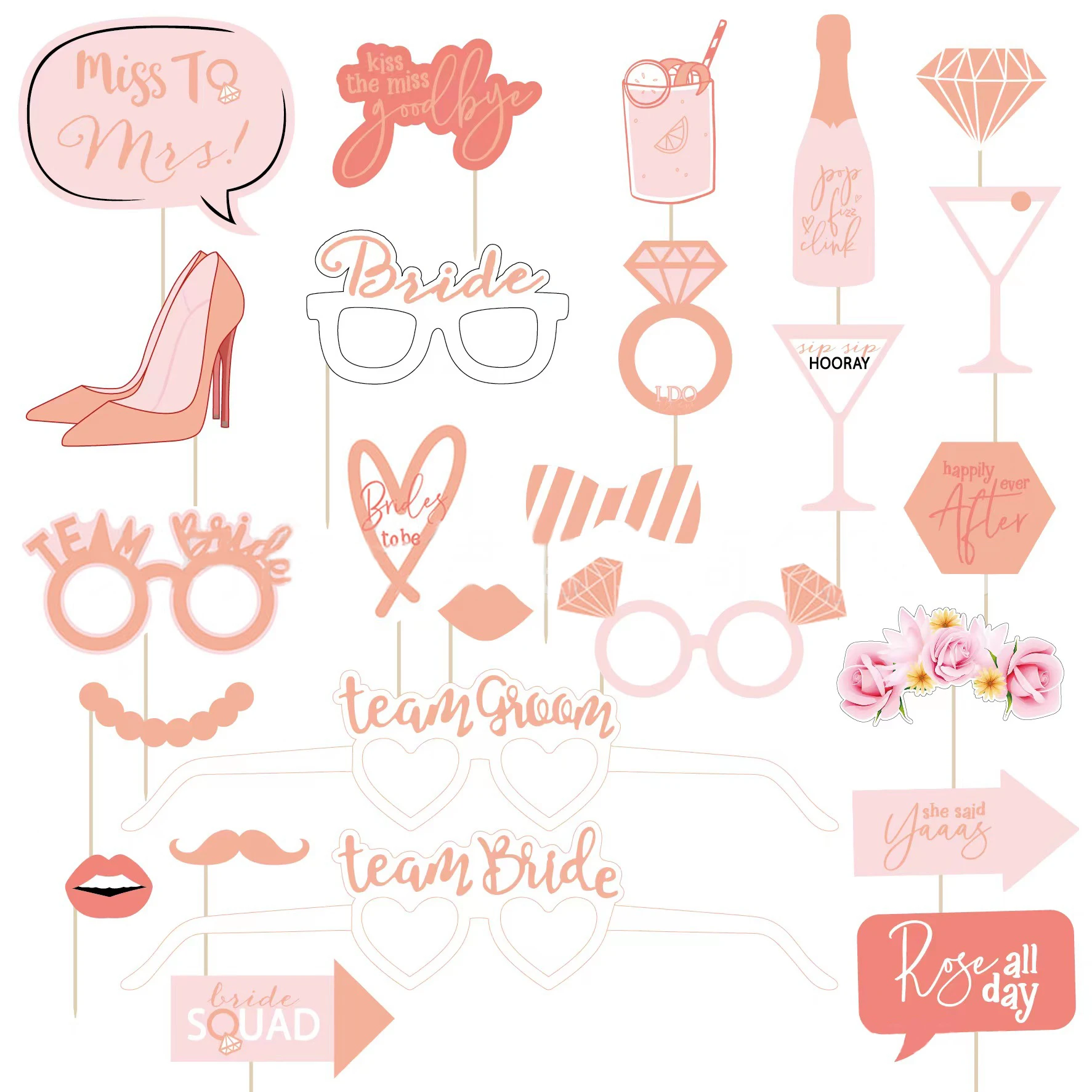 Wholesale Funny DIY Creative Wedding Bride To Be Bridal Shower Bachelorette Party Favors Decorations Supplies Photo Booth Props