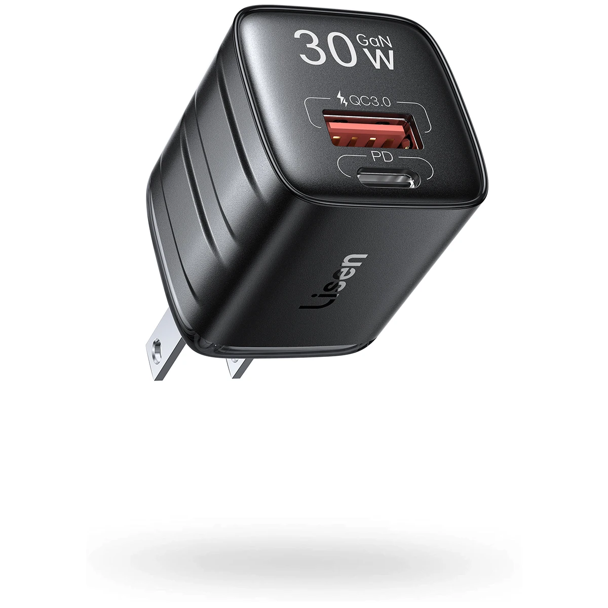 2023 30W+30W USB C Wall Charger LISEN 2-Port USB C Charger Block with GaN II Tech PD 3.0/QC 3.0 Pint-Sized Type C Charger