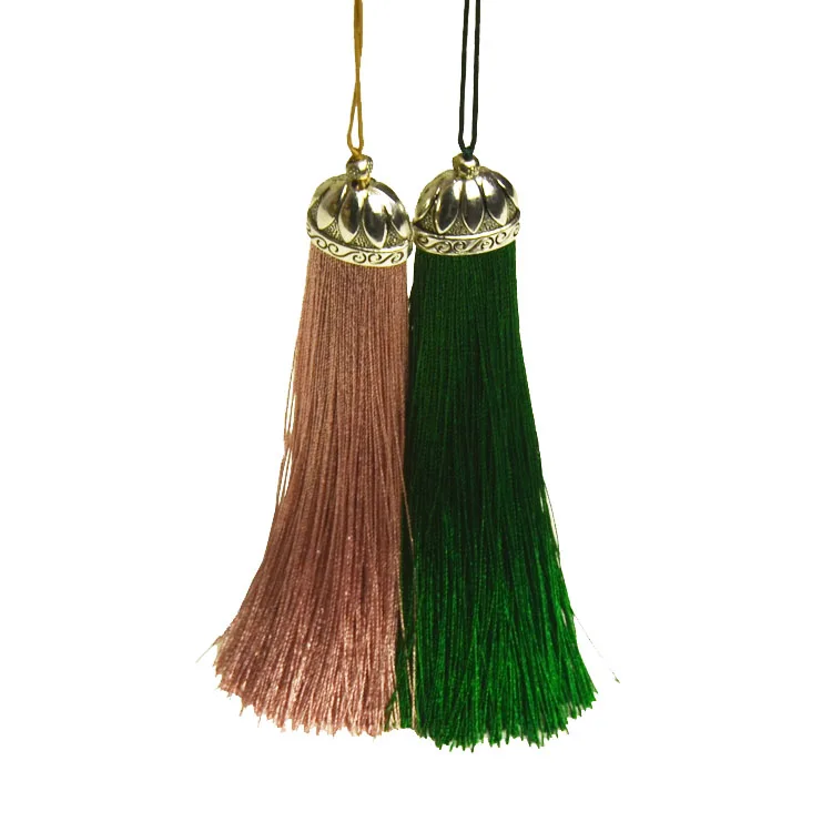 Long life high quality colourful metal cap fringe trim tassel