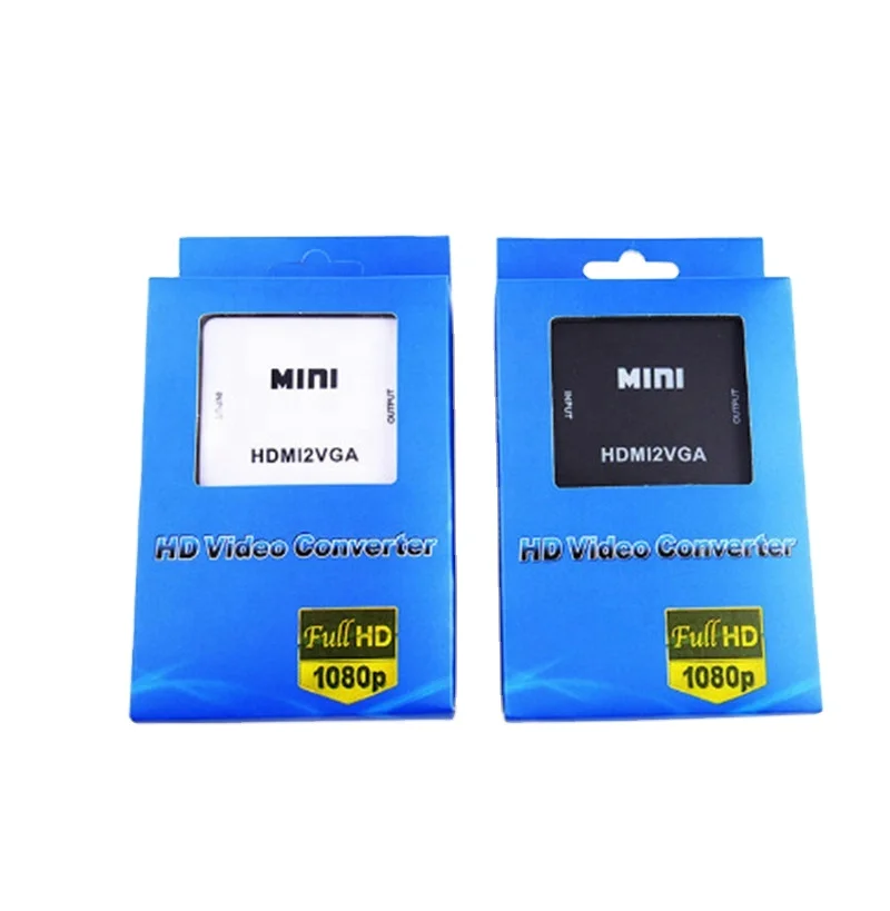 Mini HD 1080P HD MI-compatible to VGA  Converter With Audio HDMI2VGA Adapter Connector For Laptop for HDTV Projector