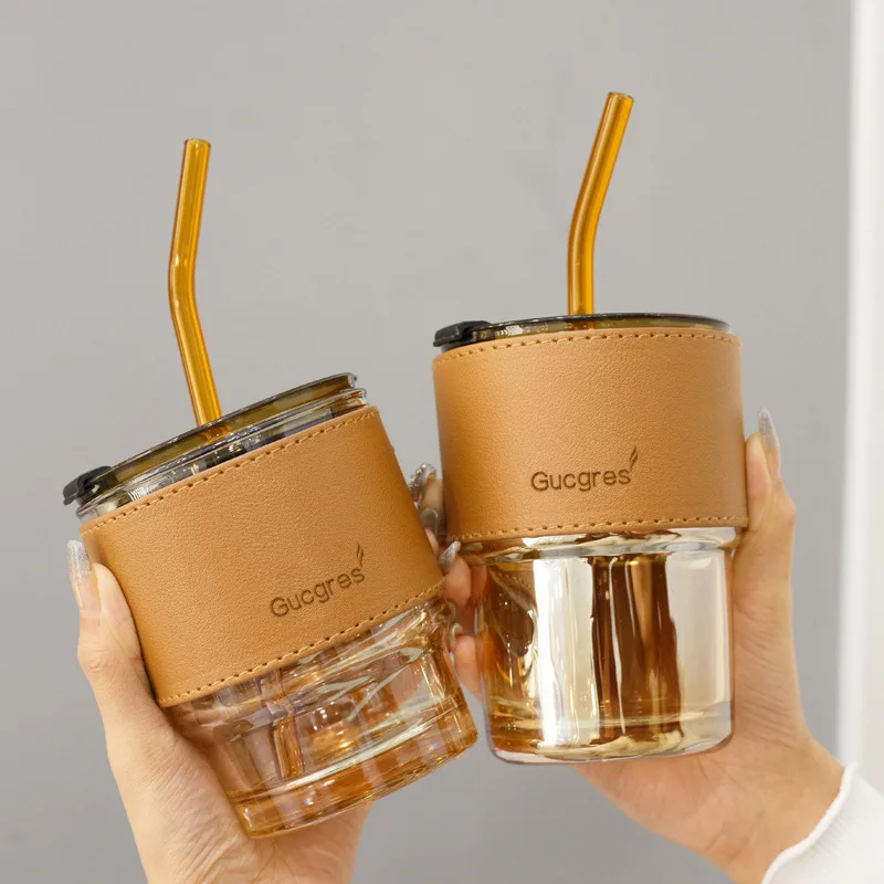 Wholesale Custom Glass Tea Coffee Cup Soda Beer Can Shaped Glass 16oz Cup Mugs With Lid And Straw