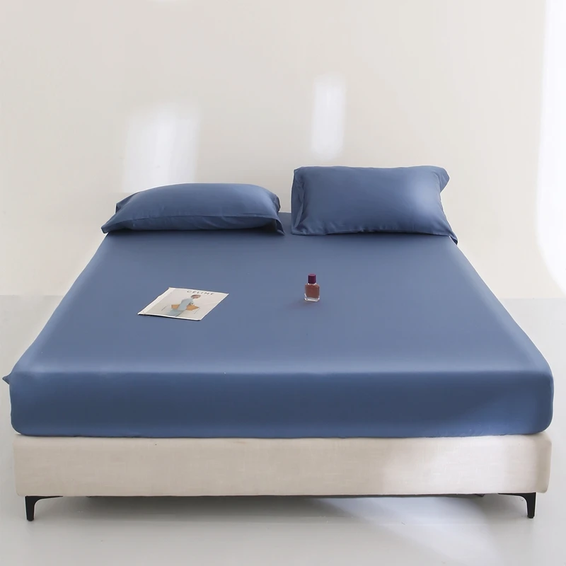 Hotel Home Soft Bedsheet 100% Organic Eucalyptus Lyocell Fitted Sheet Packaging Silk Bedding Sets 100% Silky Sheet Set