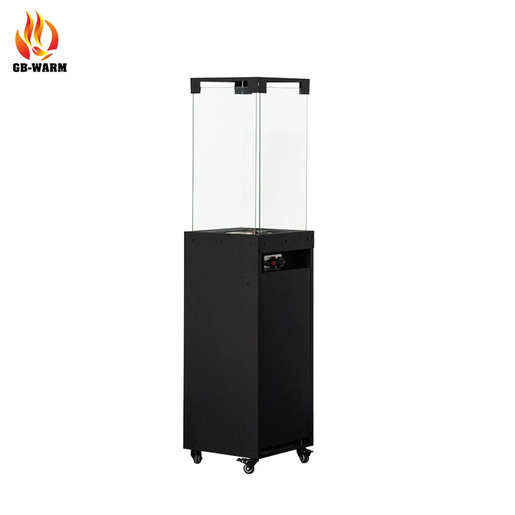 Cheaper less smocking glass top fire pit use both outdoor and indoor square portable propane garden patio heater