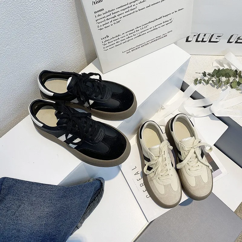 Spring 2024 Training Womens Shoes Fashion Sports Versatile Thick Soled Shoes Student Board Casual Shoes