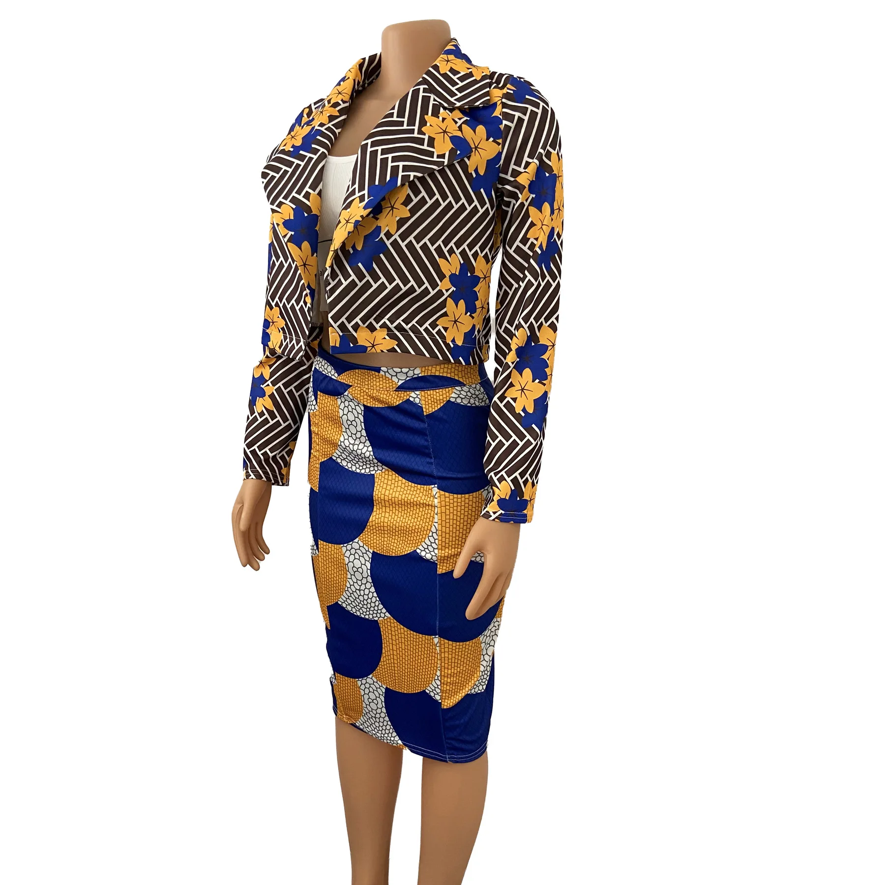 2021 Hot Sale Africa Clothes Top and Skirt Two Pieces Suit For Women Wholesale China