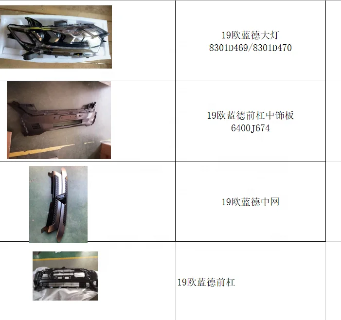 Mitsubishi exterior parts fog lamp headlights front bumper body covering parts