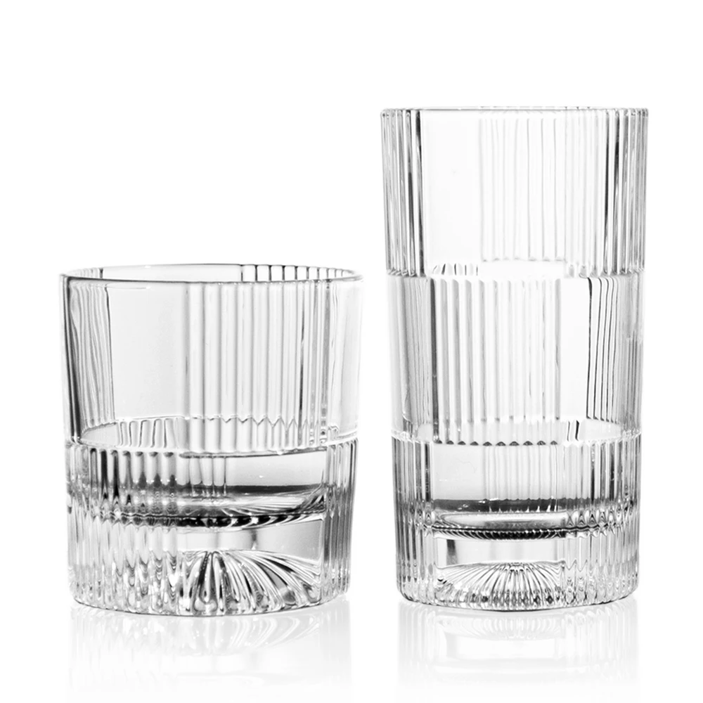 NOVARE Factory Wholesale Crystal Glass Cup Drinking Glassware Cocktail Highball Glass Tumbler and Rocks Glass Set