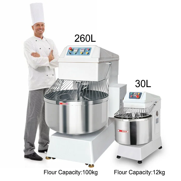 Commercial Bakery Bread Making Machine stainless 50 kg 15 kg 20 qt Dough Kneader Flour Spiral bakery and pastry Dough Mixer