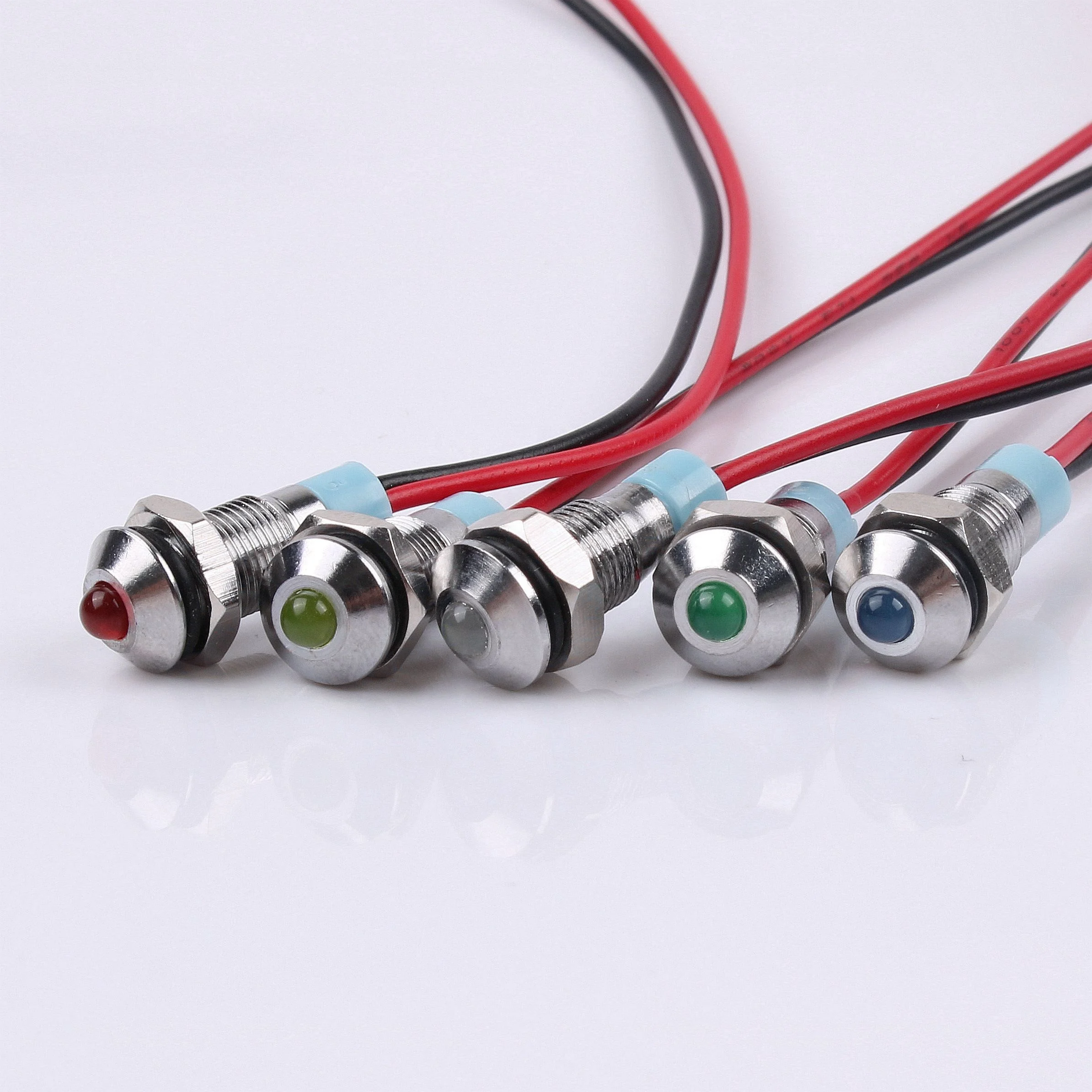 6mm metal indicator LED Power indicator lamp highlight spherical (ball head) lamp waterproof cord indicator 3V/6V/12V/24V/220V