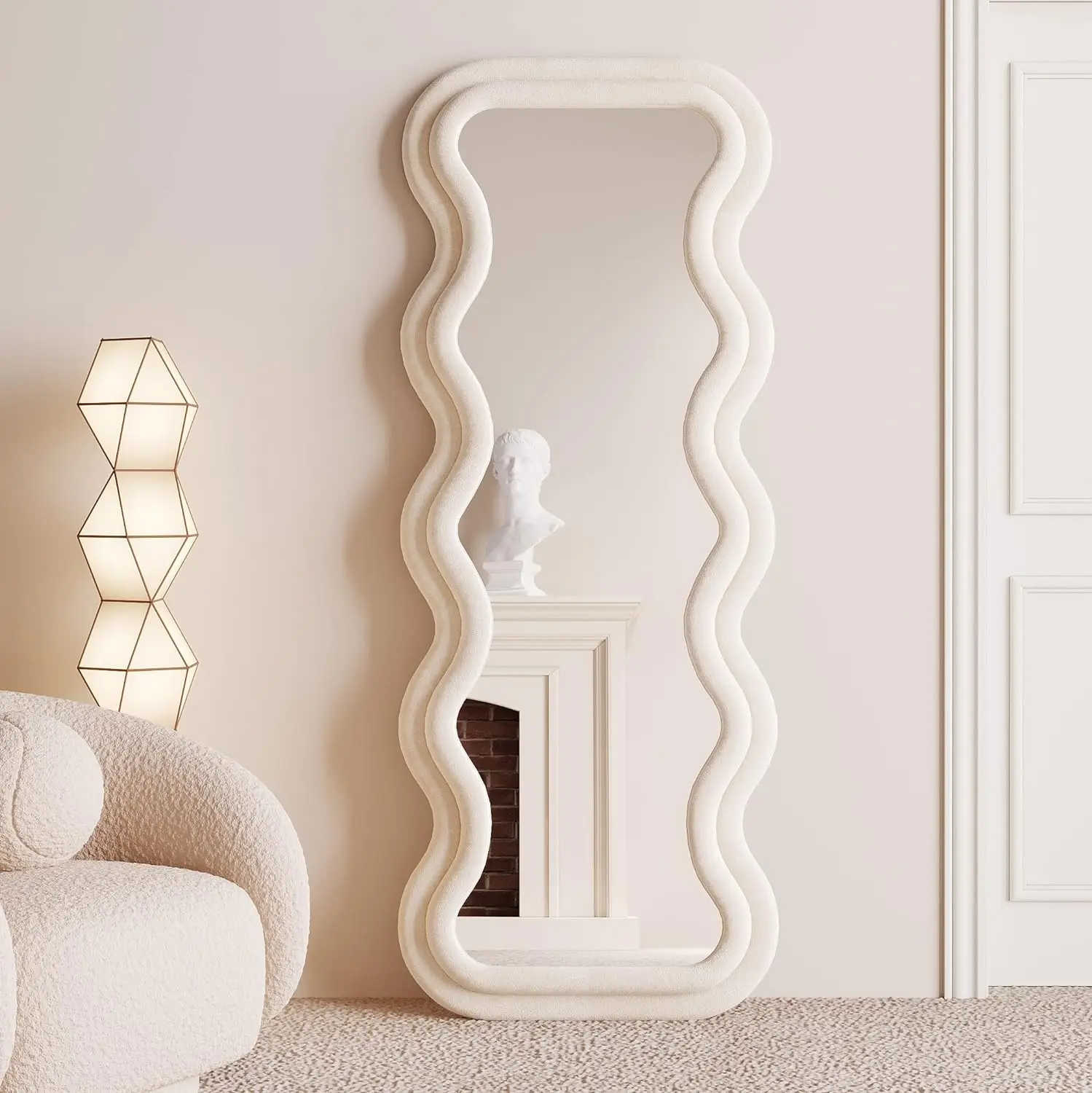 Hot Sale New Trend Irregular Framed Wall Wavy Mirror Full Length Mirrors