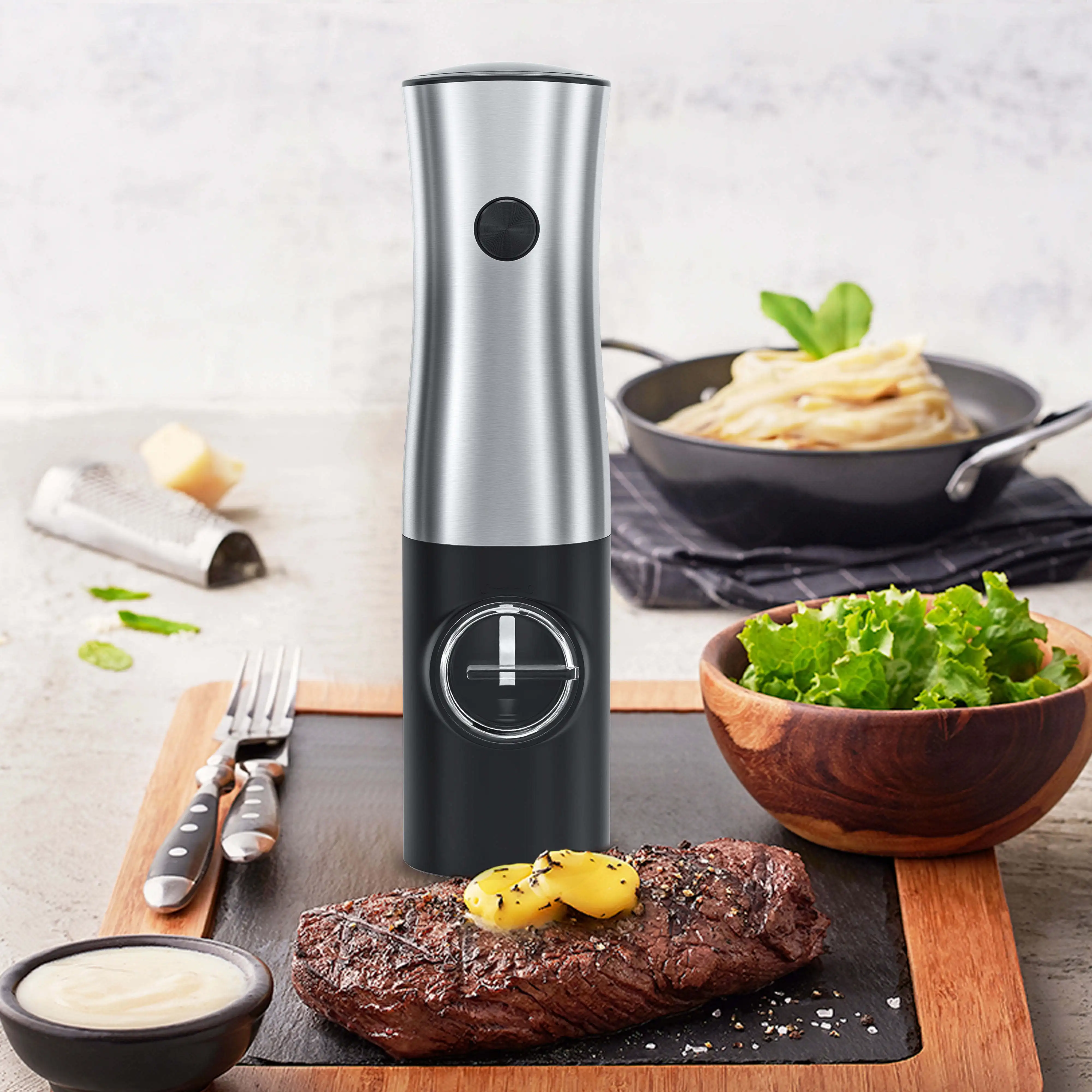 Factory Sell Gravity Electric Salt Or Pepper Grinder Set Automatic Seasoning Salt And Pepper Spice Grinder