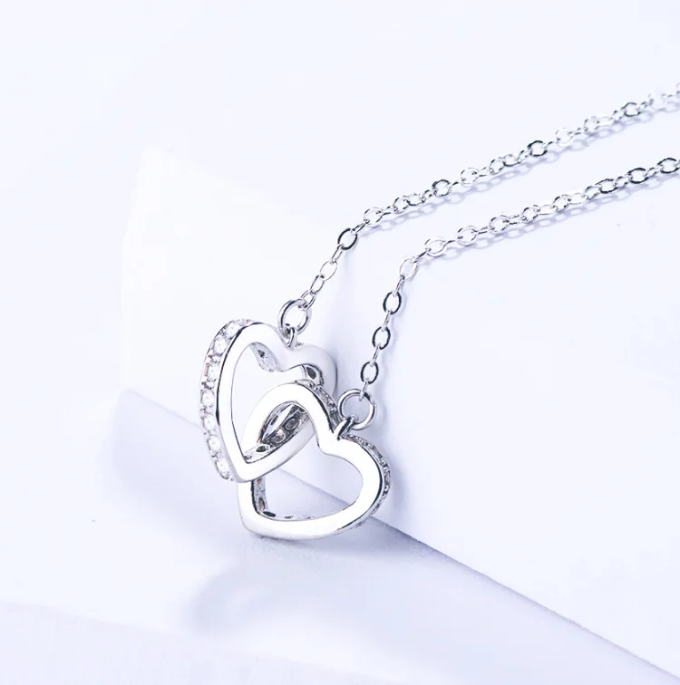 Ожерелье из серебра 925 пробы в форме сердца