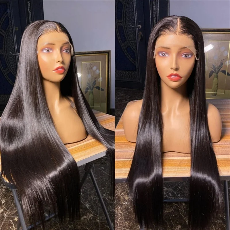 Cheap 13x4 4x4 Swiss Lace Front Wigs for Black Women Brazilian Raw 100% Virgin Indian Lace Closure Frontal Human Hair Wigs