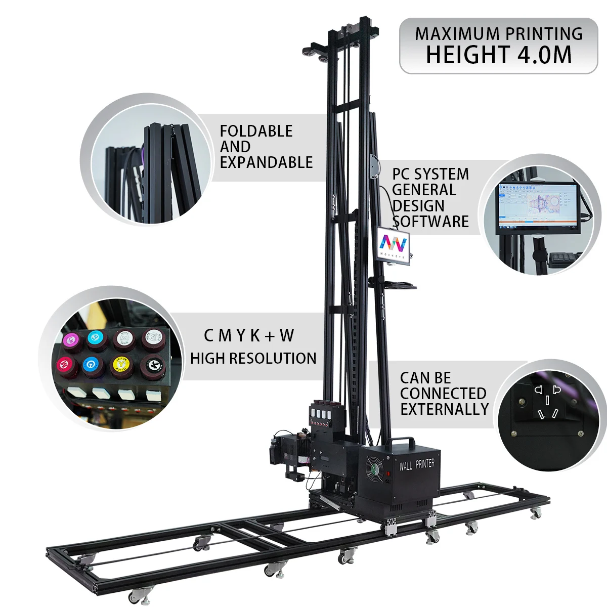 wall painting machine Outdoor and indoor wall printer machine HD precision 3D background wall printer