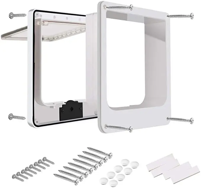 New Arrival Automatic Interior PVC Easy Installation Pet Cat Door 4 Way Locking Cat Flap for Interior Exterior